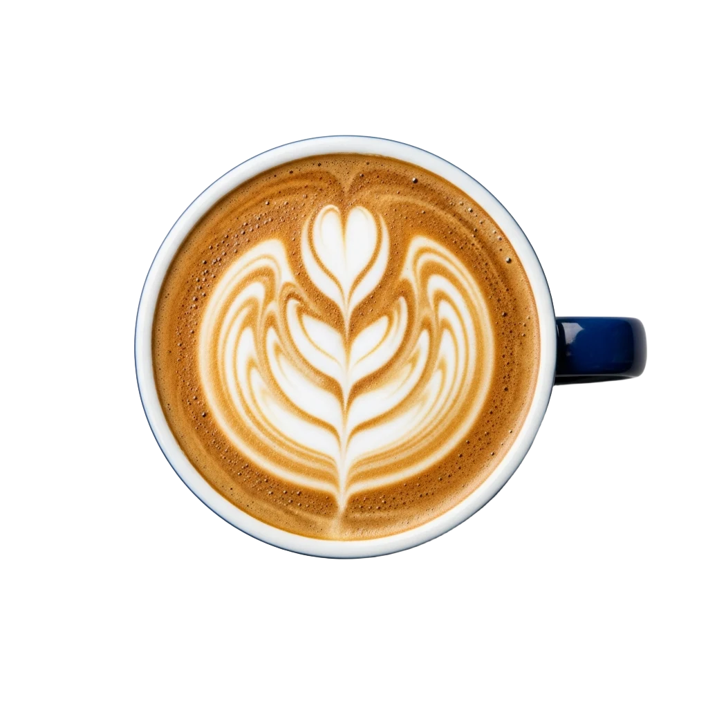 Top-down view of a latte
